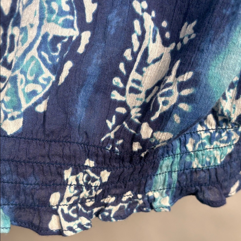 Chaps Blue Patterned Blouse - Picture 7 of 11